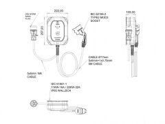 Model 1 Charger 2 (5/32A. Fişli) 5m. Kablolu (11 - 22 kw Trifaze 16 - 32A) - BEV-1011-0105