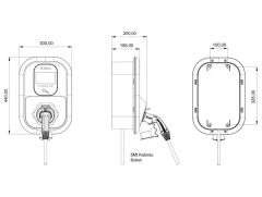 Model 3 Charger Pro 2 (GSM Modüllü) 5m. Kablolu (4-7-11-22kw Trifaze) - BEV-3011-1005
