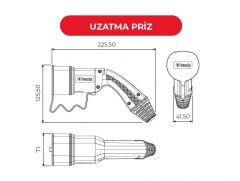 Bir Uçu Açık Kablolu Şarj Prizi 5m (5x2.5mm2+1x0.75mm2 ttr - Trifaze) - BEV-5020-2205