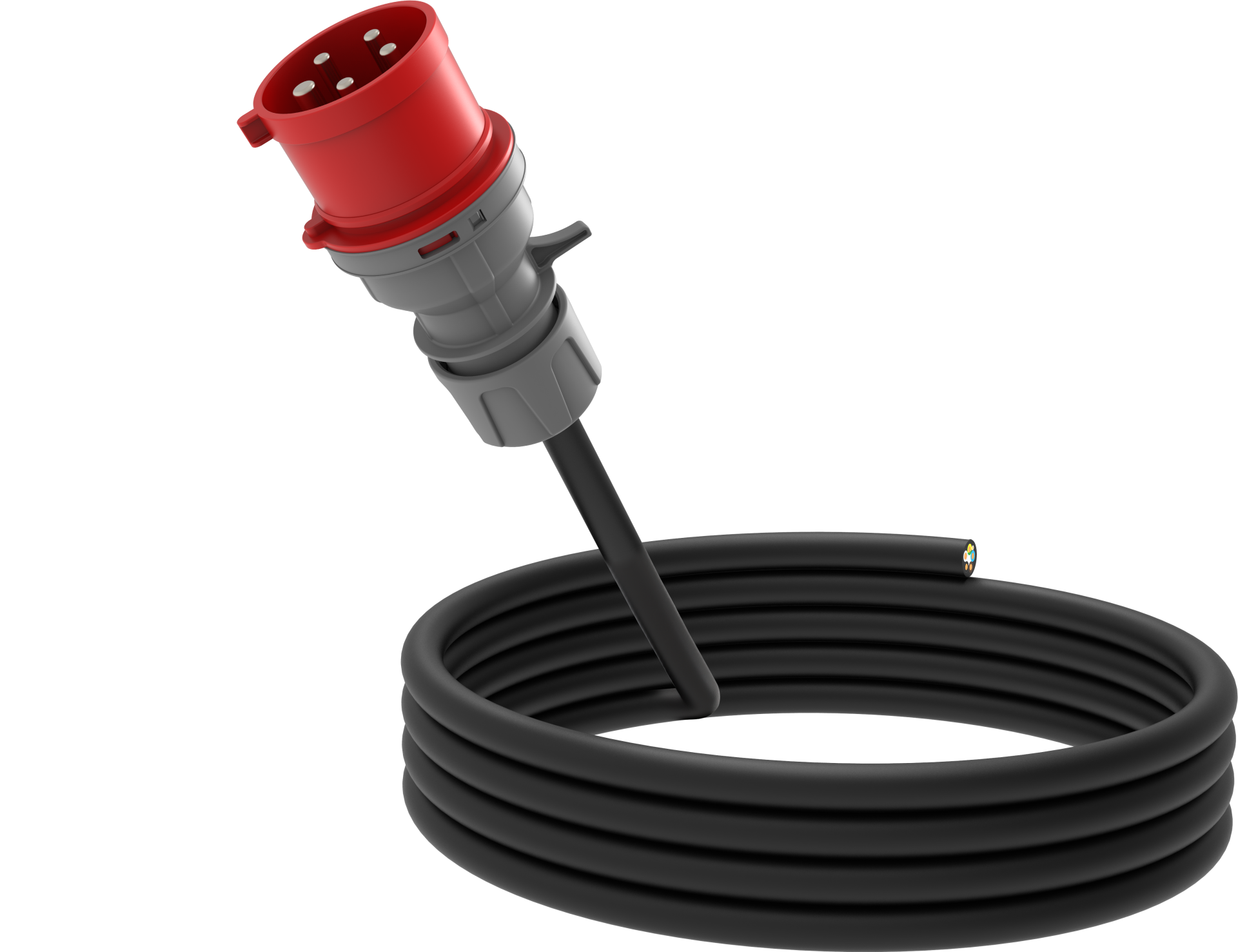 5/32A Fiş 5x6 TTR Enerji Kablosu Bir Ucu Açık (1,5m - 5x6mm2 ttr - Trifaze) - BKT-1000-2700