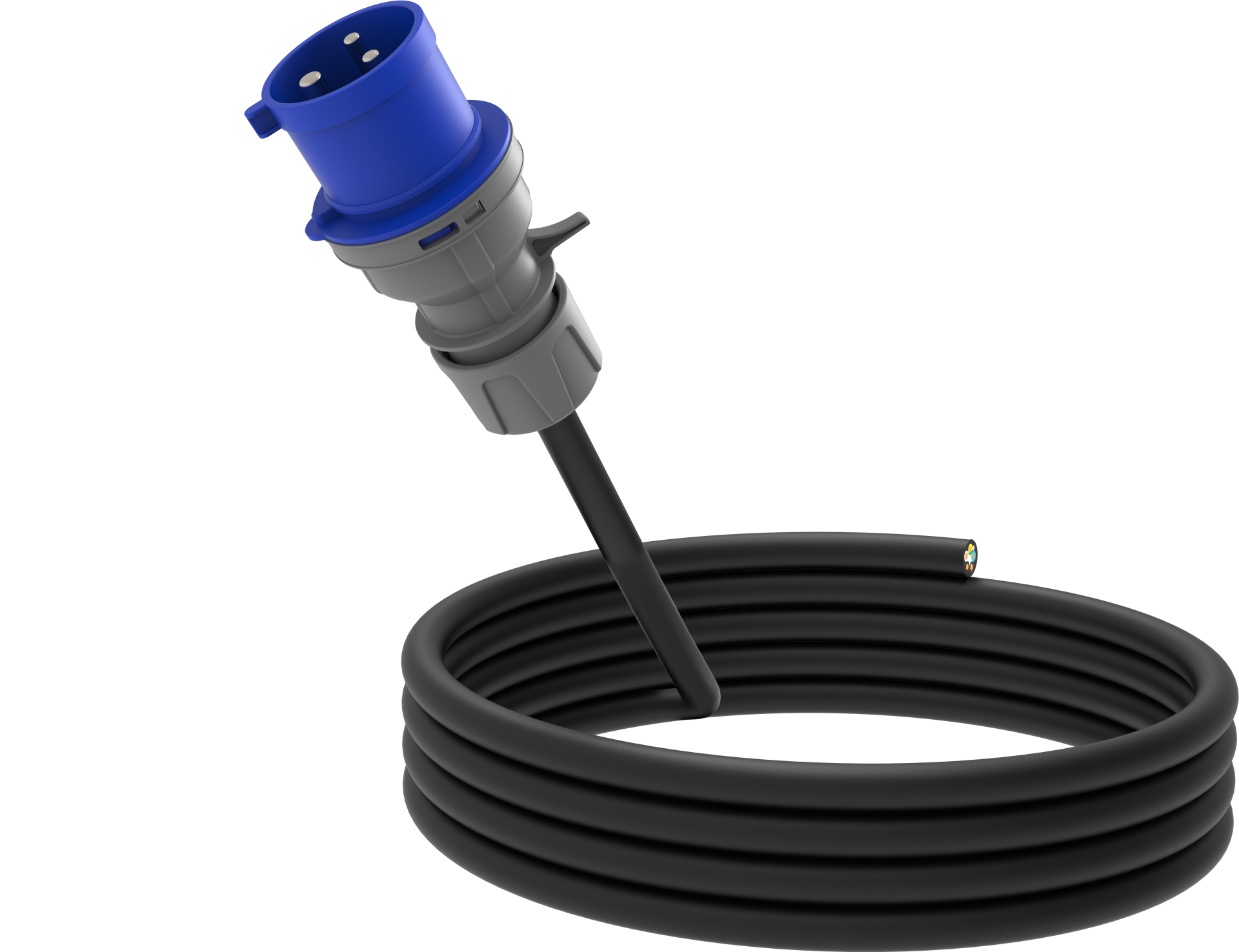 3/32A Fiş 3x6 TTR Enerji Kablosu Bir Ucu Açık (1,5m - 3x6mm2 ttr - Monofaze) - BKT-0800-2120