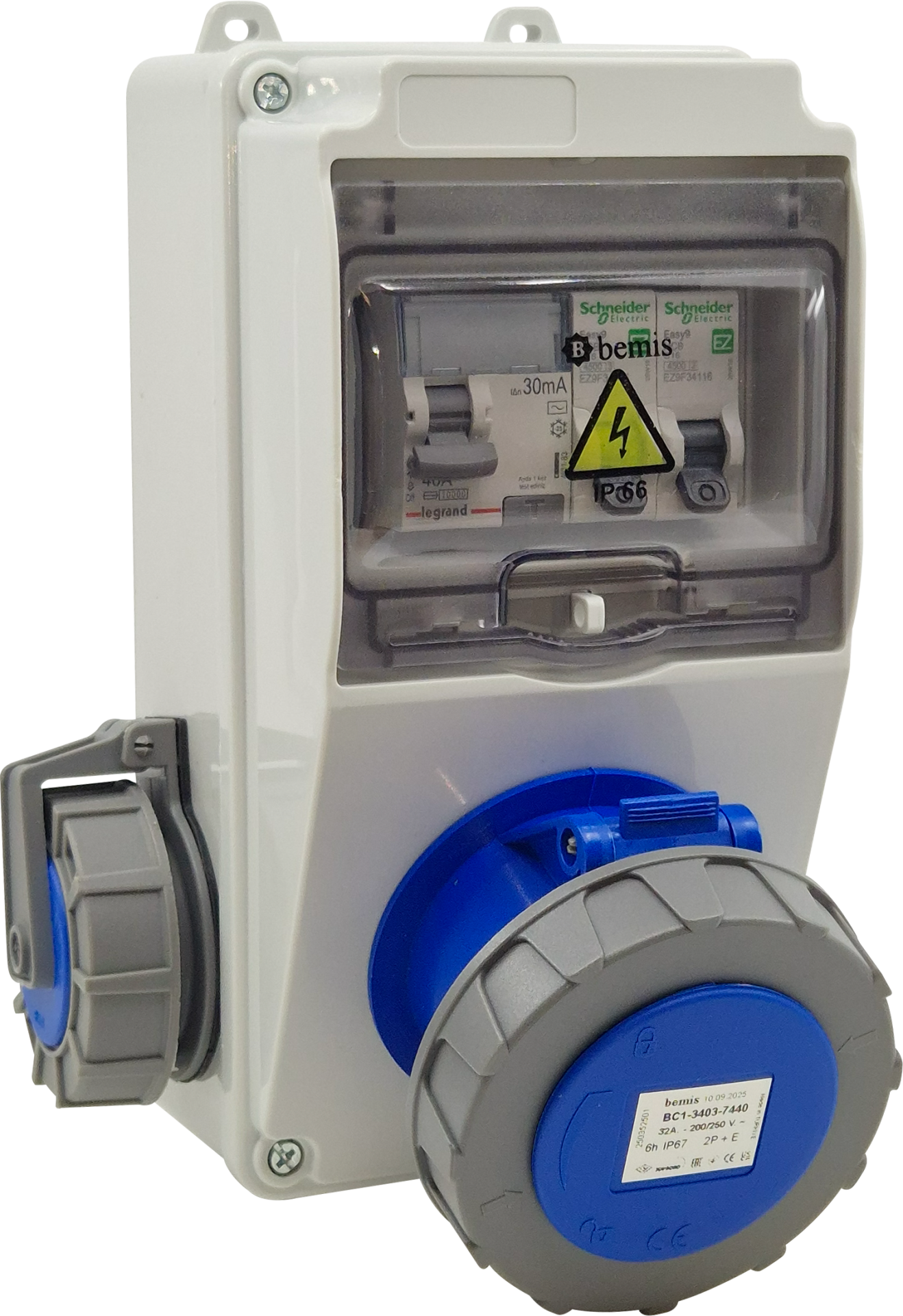 3/32A 1 Ad. Ön - 1/16A 1 Ad. Yan Otomatlı IP66 Kombinasyon - BD1M6119-1020-X