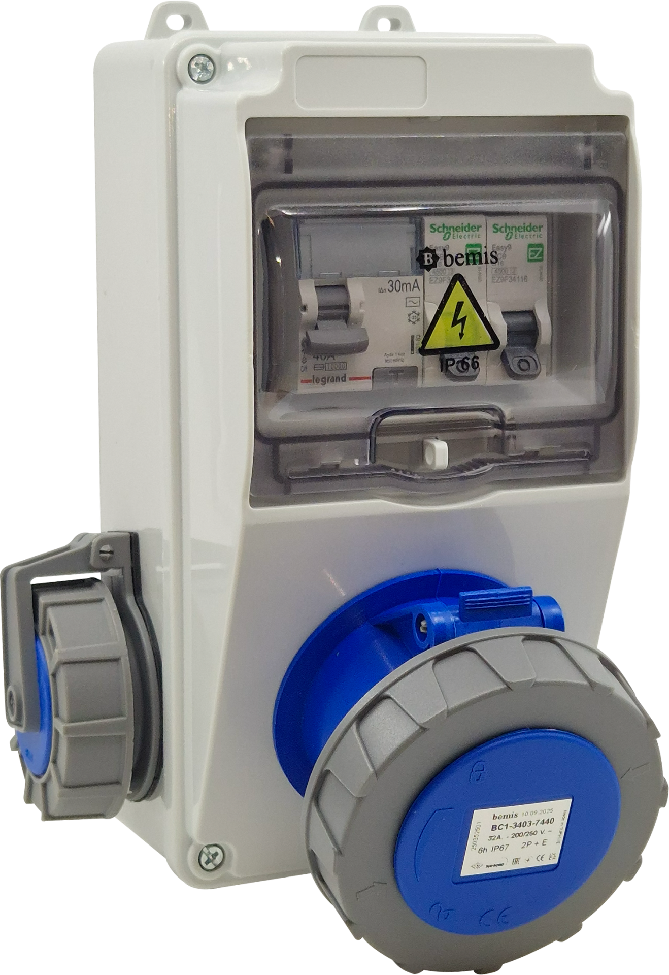 3/32A 1 Ad. Ön - 1/16A 1 Ad. Yan Otomatlı IP66 Kombinasyon - BD1M6119-1020-X