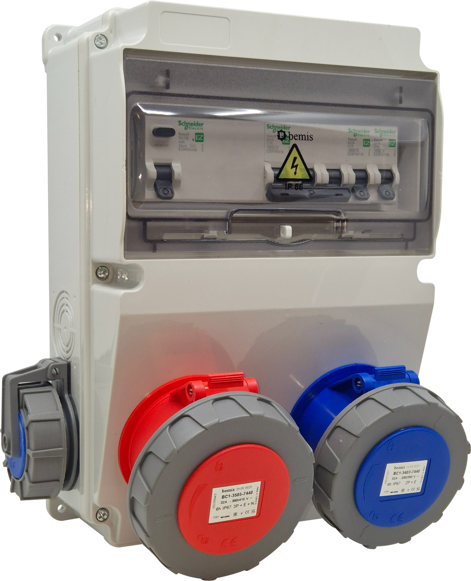 5/32A 1 Ad. Ön - 3/32A 220V 1 Ad. Ön - 1/16A 1 Ad. Yan Otomatlı IP66 Kombinasyon - BD2M6130-1191-X