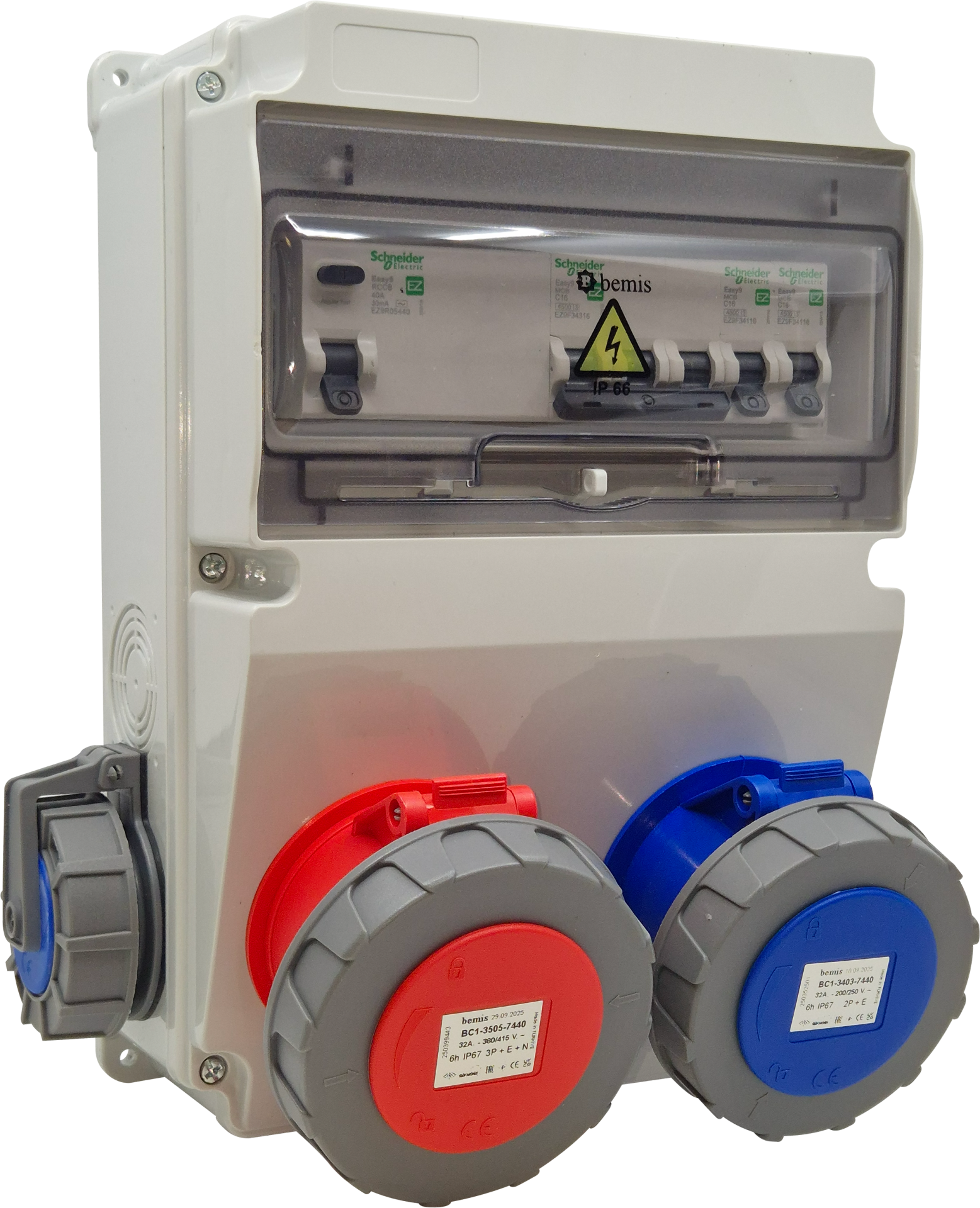 5/32A 1 Ad. Ön - 3/32A 220V 1 Ad. Ön - 1/16A 1 Ad. Yan Otomatlı IP66 Kombinasyon - BD2M6130-1191-X